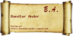 Bandler Andor névjegykártya